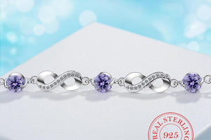 Sterling Silver Endless Love Infinity Chain Link Adjustable Women Bracelet Luxury Silver Infinity Endless Love Symbol Charm Adjustable Bracelet Valentines Day Gift For Wife Women Girls Mom