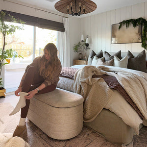 Upholstered Nesting Storage Bench, Set of 2