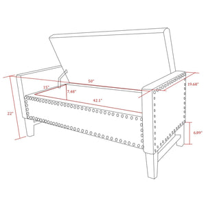 Columbus Velvet Storage Bench