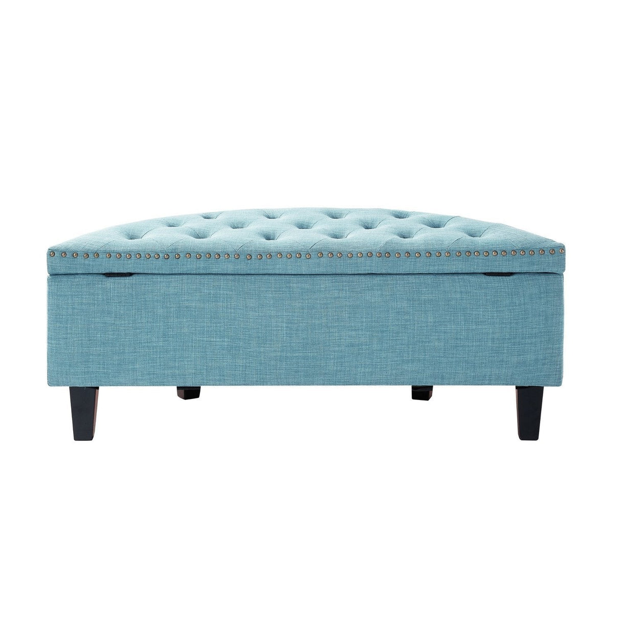 Jolie Half-Moon Linen Storage Ottoman
