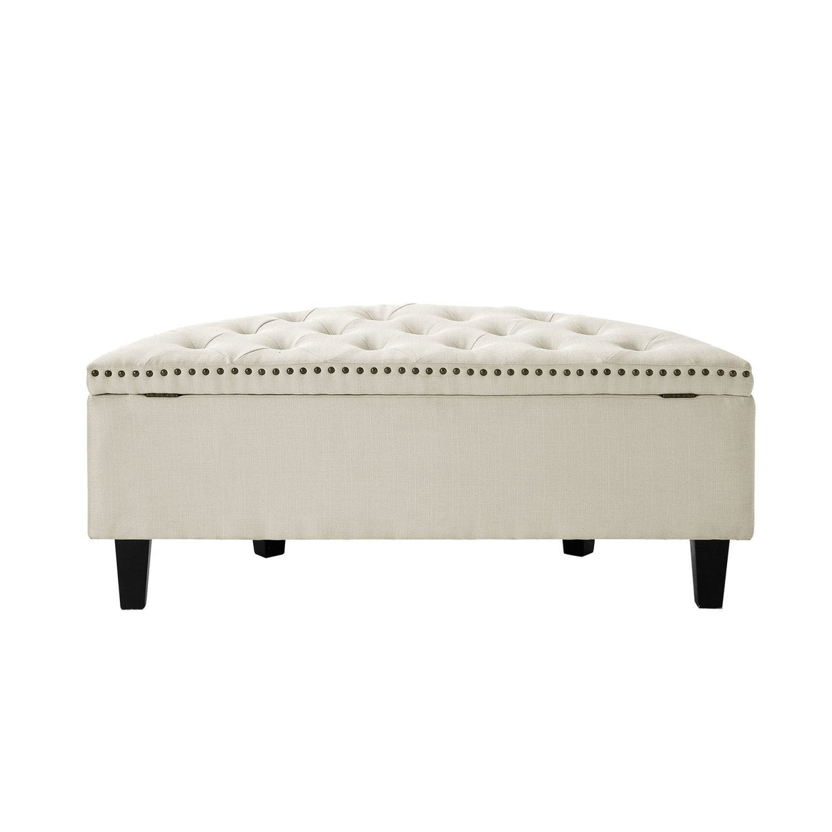 Jolie Half-Moon Linen Storage Ottoman