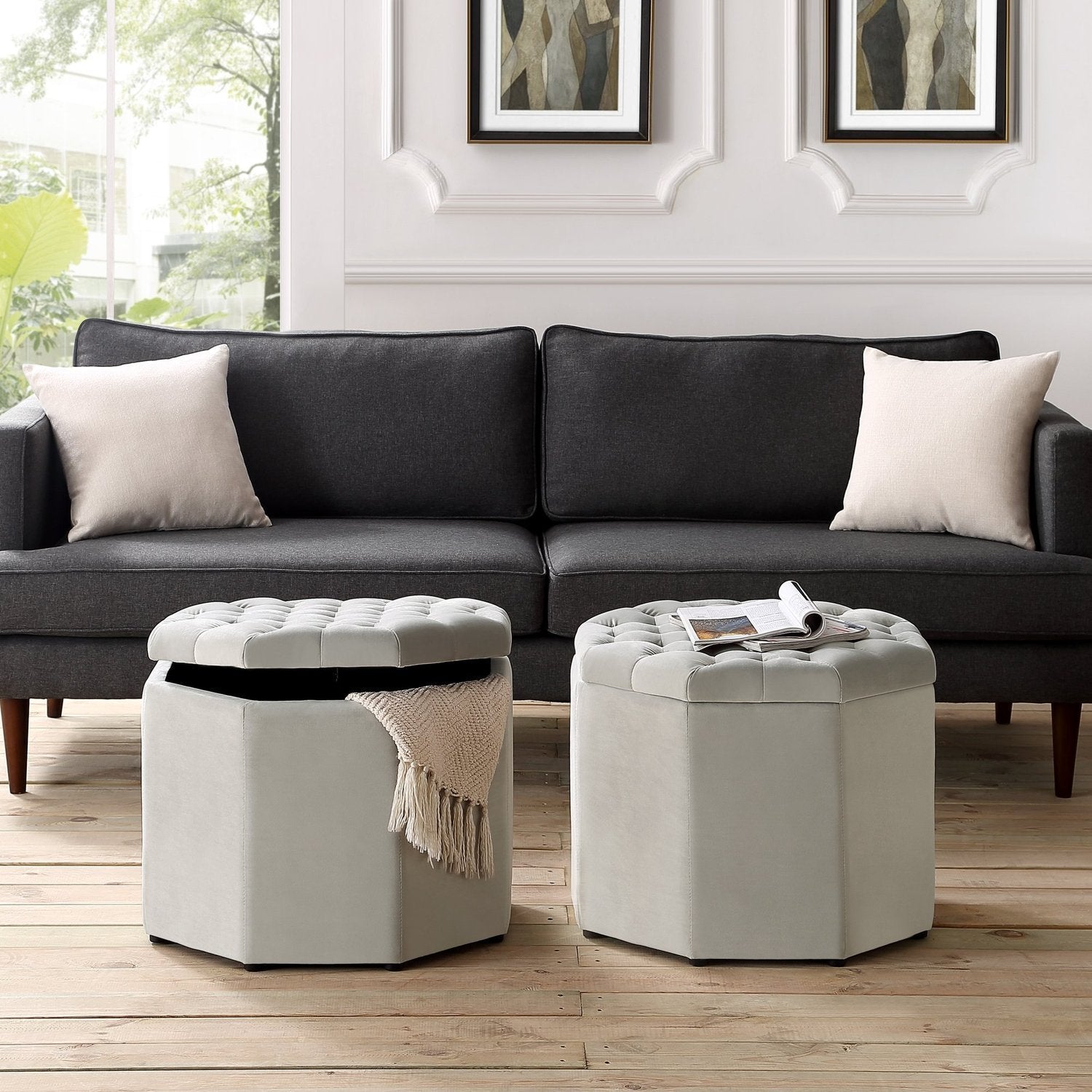 Nova Octagon Storage Ottoman