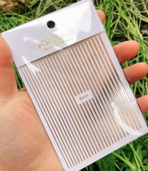Stripe Line Nail Sticker Decal Thin Lining Line Art Self-Adhesive Peel Off Silver /Gold /White /Black Gold Stickers Accessories Strip Line Nail Decal Self-Adhesive 3D Wave Decal Decoration Metallic Curve Design Decoration for Women Girls