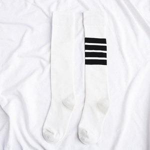 Striped Long Warm Thigh High Stockings Women's Casual Tube Thigh High Socks for School Over Knee High Socks for girls