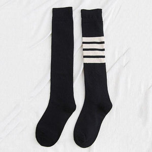 Striped Long Warm Thigh High Stockings Women's Casual Tube Thigh High Socks for School Over Knee High Socks for girls
