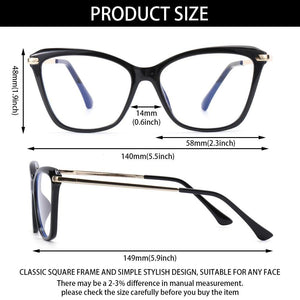 Stylish Eyeglasses Glasses Clear Lens  Blue Light Blocking Glasses Women Men Fashion Cat Eye Glasses Computer Gaming Eyeglasses Eye Protection Eyewear
