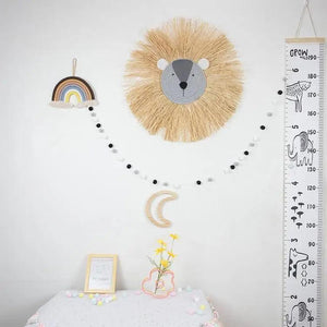 Stylish Interior Hand Woven Cartoon Lion Hanging Decorations Cotton Thread Weaving Animal Head Ornament Children room Wall Hanging