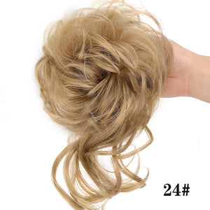 Stylish Synthetic Hair Bun Chignon Messy Curly Hair Band Elastic Scrunchy False Hair Pieces For Women Hairpins Black Brown Clip in Hair Extension For Volumized Hair Buns For Girls