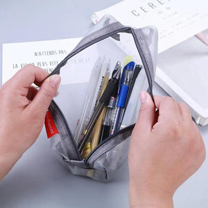 Stylish Transparent Office Pencil Case Simple Design Pen Bags Cute Storage Lightweight Pencil Bags For Student