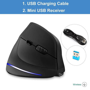 Stylish Vertical Wireless Mouse Game Rechargeable Ergonomic Mouse Modern Design RGB Optical USB Mice For Windows Mac 2400 DPI 2.4G Mice