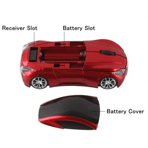 Stylish Wireless Computer Car Shape Mouse Mini 3D Ergonomic PC Gamer Mouse Retro Optical Mice 1600 DPI USB Receiver Suitable for PC/Computer/Laptop