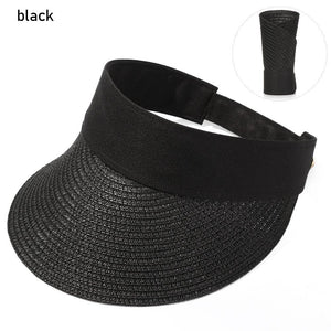 Summer Adjustable Empty Top Hat Portable Foldable Women's Beach Hat Wide Brim Women Sun Hat Fashion Casual Comfortable Cap Visors For Outdoor Activities
