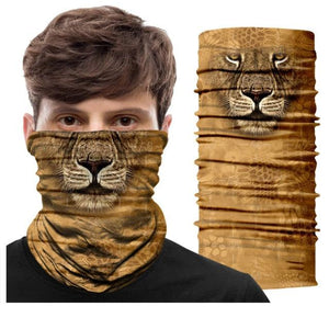 Summer Animal Bandana Neck Gaiter Tube Scarf Buff Party Halloween Half Mask Face Shield Sport Headband Balaclava Seamless Magic Head Scarf Breathable Bandana Turban Outdoor Hiking Quick-Dry Sweat Absorbing Scarves Multifunction Beanie Hat