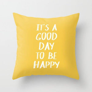 Summer Fashion Fresh Yellow Cute Pillows Case Geometry Yellow Pillow Case Cushion Cover Polyester Pillowcase Floral Cushion Case Modern Decorative Pillows For Bed Sofa Couch 45x45CM