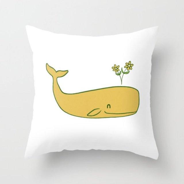 Summer Fashion Fresh Yellow Cute Pillows Case Geometry Yellow Pillow Case Cushion Cover Polyester Pillowcase Floral Cushion Case Modern Decorative Pillows For Bed Sofa Couch 45x45CM