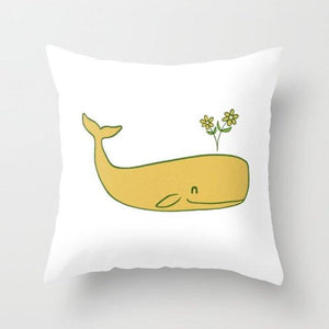 Summer Fashion Fresh Yellow Cute Pillows Case Geometry Yellow Pillow Case Cushion Cover Polyester Pillowcase Floral Cushion Case Modern Decorative Pillows For Bed Sofa Couch 45x45CM