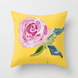 Summer Fashion Fresh Yellow Cute Pillows Case Geometry Yellow Pillow Case Cushion Cover Polyester Pillowcase Floral Cushion Case Modern Decorative Pillows For Bed Sofa Couch 45x45CM
