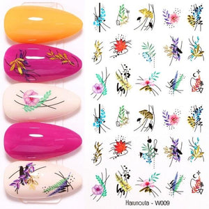 Summer Glitter Nail Decals Stickers Gold Black White Leaf Manicuring Foils Geometric Slider Nail Art Adhesive Decor Adhesive 3D Wave Design Decoration for Women Girls Art Stickers Decal Decoration Metallic Curve Strip Line Nail Decor