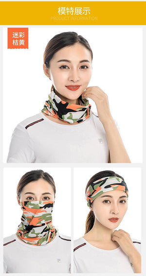 Summer Men Women Camouflage Bandana Half Face Mask Neck Gaiter Cover Face Scarf  Cycling Hunting Fishing Balaclava Scarf Unisex Men Women Bandanas Polyester Breathable Windproof Anti UV Neck Cover Camping Hiking Climbing Face Mask
