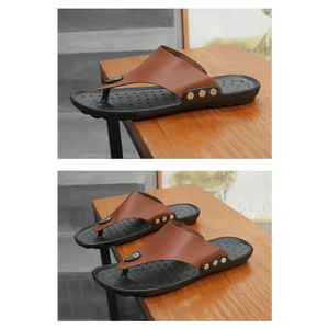 Summer Modern Design Men Flip-Flops For Beach Slippers Classic Brown Sandals Comfortable Casual Beach Outdoor Slippers For Men
