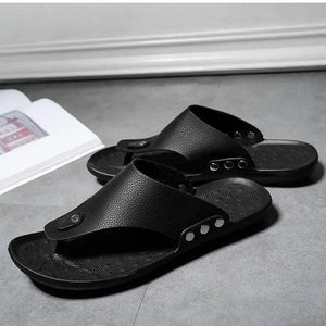Summer Modern Design Men Flip-Flops For Beach Slippers Classic Brown Sandals Comfortable Casual Beach Outdoor Slippers For Men