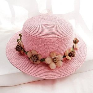 Summer New Sun Hat Stylish Bowknot Straw Hat For Women Beach Caps Parent-child Summer New Women's Sun Hat Bucket Cap Beige Flowers Ribbon Party Straw Hat For Women