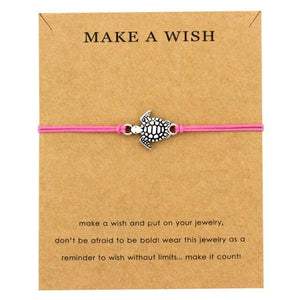 Summer Style Adjustable Jewelry Make a Wish Silver Sea Turtles Charm Women Men Bracelets Beach Sea Turtles Rope String Bracelets Anklets Family Handmade Adjustable Turtle String Bracelet For Women Kids