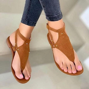 Summer Women's Sandals Fashion Fat Bottom Female Clip Toe Shoes Outdoor Beach Sandal Flat Sandal Ankle Strap Open Toe Breathable Summer Sandals Adjustable Buckle Strap Women Sandals