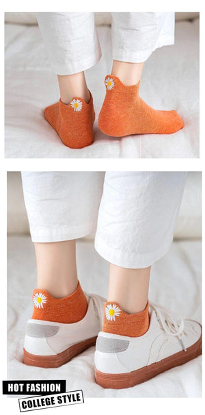 Summer Women's Socks Cute Flower Socks Simple Solid Color Socks Women's Long Socks Funny Breathable Socks For Men And Women