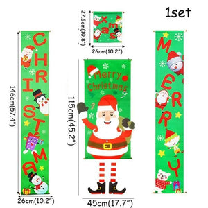 Super Cute Merry Christmas Decorations For Home Ornaments Garland New Year Xmas Door Decor Hanging Cloth Gifts