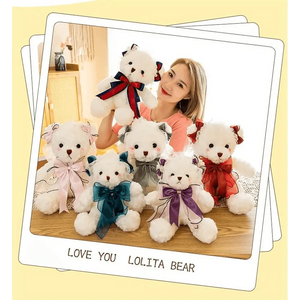 Superior Quality Cute Teddy Bear With Dress Plush Doll Stuffed Animals Kids Toys Room Decor, Christmas,VE Valentine Gifts
