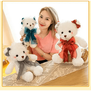 Superior Quality Cute Teddy Bear With Dress Plush Doll Stuffed Animals Kids Toys Room Decor, Christmas,VE Valentine Gifts