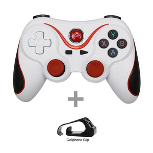 Sustainable White Wireless Joystick Gamepad PC Game Controller Support Bluetooth BT3.0 Compatible With Mobile Phone Tablet Wireless Controller Game Controller Gamepad Joystick Compatible With Slim 360 PC Windows 7 8 10 (White)