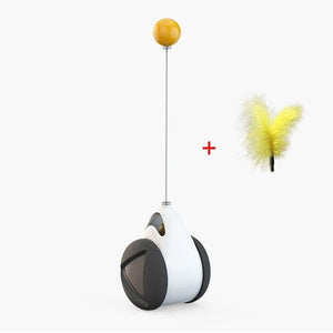 Swing Toys for Cats Kitten Interactive Balance Car Cat Chasing Toy With Catnip Funny Pet Products Indoor Cats Chaser Toys with Feather Catnip Ball Balanced Exercise Wheel Toy for Cats Chasing Hunting Playing