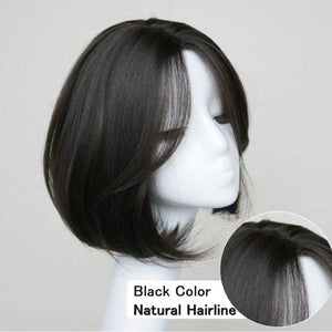 Synthetic Wigs Short Wavy Womens Wig Natural Part Side Hair Black Brown Wigs For Women Heat Resistant Daily Wigs For Black Women Cosplay Wigs For Women Gifts for Girlfriends