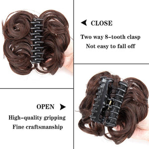 Synthetic Women's Hair Bun Bands Short Curly Chignon Hairpins Claw In Hairpieces for Fake False Hair Scrunchy Black Brown Wigs For Black Women Cosplay Wigs For Women