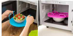 Microwave Tiered Steamer Rack with Heat-Resistant Tray