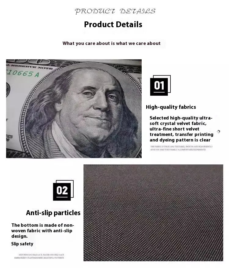 Dollar Pattern Stain-Resistant Foot Mat