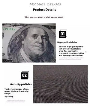 Dollar Pattern Stain-Resistant Foot Mat