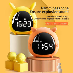 Table Clock Cute Alarm Clock Cute Toddler Alarm Clock Dimming Sleep Training Clock with Night Light Kids Wake Up Clock USB Rechargeable Easy Setting Kids Bedside Kids Night Wake Up Light Multi Function Alarm Clock for For Child Children Home Decoration