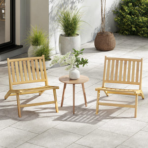 Teak Wood Outdoor Reclining Chair with Comfortable Backrest