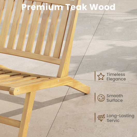 Set of 4 Outdoor Patio Chair with Slatted Seat and Curved Seat