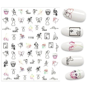 The New 3D Nail Sticker Cool English Letter stickers for nail  Foil Love Heart Design Nails Accessories Fashion Manicure Sticker Stickers Girls Manicure Decoration Nail Art Supplies 3D Self-Adhesive Nail Decals Designer Nail Stickers for Acrylic Nails