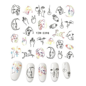 The New 3D Nail Sticker Cool English Letter stickers for nail  Foil Love Heart Design Nails Accessories Fashion Manicure Sticker Stickers Girls Manicure Decoration Nail Art Supplies 3D Self-Adhesive Nail Decals Designer Nail Stickers for Acrylic Nails