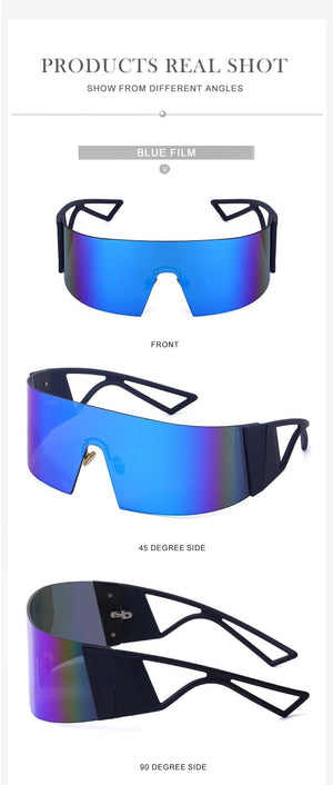 The New Sports Polarized Sunglasses UV400 Outdoor Cycling Glasses Sunglasses For Women & Men New Blue Frame Rimless Rectangle Shape  Sun Glasses For Unisex Design New Mirrored Wind Proof Sport Eyeglasses For Sunglasses