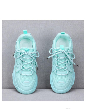 Thick Womens White Sneakers Fashion Shoes Blue Orange Mesh Casual Woman Trainers Lace-Up Platform Sneakers Low Top Trainers Lace Up Platform Sneakers Casual Leather Walking Flatform Sneakers