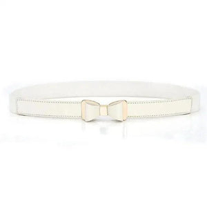 Thin Elastic Stretch Women Buckle Skinny Fashion Belts Metal Leaf Buckle Design Belts For Ladies