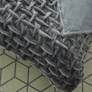 Lmos Stitched Faux Fur Throw