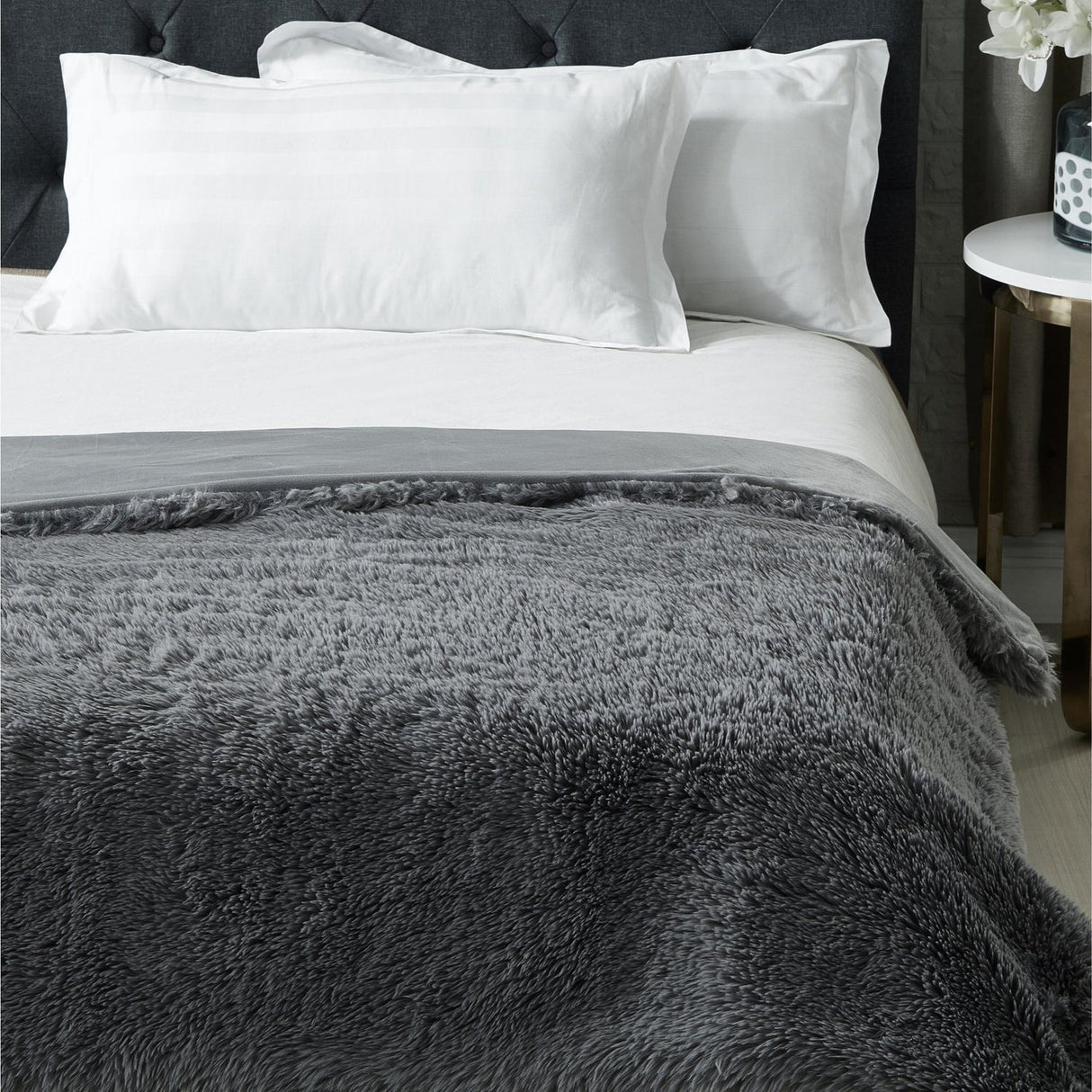 Mir Faux Lamb Fur Throw