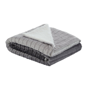 Ombre Flannel Reversible Jacquard Throw